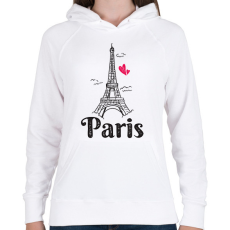 PRINTFASHION Párizs - Női kapucnis pulóver - Fehér