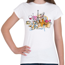 PRINTFASHION Párizs - Női póló - Fehér