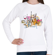 PRINTFASHION Párizs - Női pulóver - Fehér