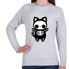 PRINTFASHION páros póló - csontváz cica - Női pulóver - Sport szürke női pulóver, kardigán