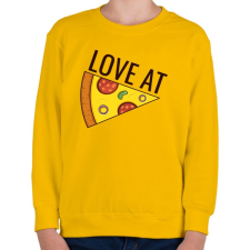 PRINTFASHION Páros póló - Love at Pizza - Gyerek pulóver - Sárga gyerek pulóver, kardigán
