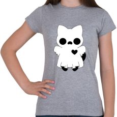 PRINTFASHION páros póló - szellem cica - Női póló - Sport szürke