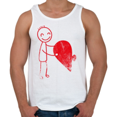 PRINTFASHION Páros szív puzzle 1 - Férfi atléta - Fehér