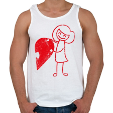 PRINTFASHION Páros szív puzzle 2 - Férfi atléta - Fehér atléta, trikó