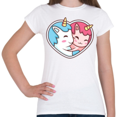 PRINTFASHION Páros unikornis - Női póló - Fehér