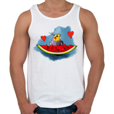 PRINTFASHION Parrot 2 - Férfi atléta - Fehér atléta, trikó