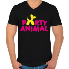 PRINTFASHION Partiállat - Férfi V-nyakú póló - Fekete férfi póló