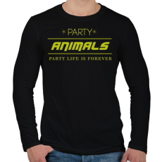 PRINTFASHION party animals - Férfi hosszú ujjú póló - Fekete