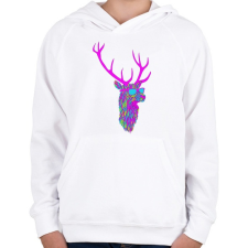 PRINTFASHION Party deer - Gyerek kapucnis pulóver - Fehér gyerek pulóver, kardigán