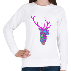 PRINTFASHION Party deer - Női pulóver - Fehér