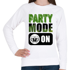 PRINTFASHION Party Mode ON - Női pulóver - Fehér