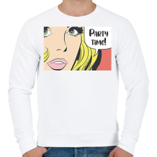 PRINTFASHION Party time! - Pop art - Férfi pulóver - Fehér férfi pulóver, kardigán