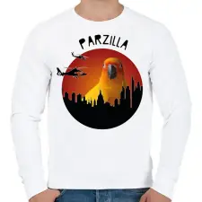 PRINTFASHION Parzilla - Férfi pulóver - Fehér férfi pulóver, kardigán