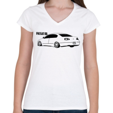 PRINTFASHION Passat b6 - Női V-nyakú póló - Fehér