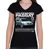 PRINTFASHION Passat  oversize - Női V-nyakú póló - Fekete