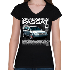 PRINTFASHION Passat oversize - Női V-nyakú póló - Fekete női póló