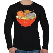 PRINTFASHION Pasta love - Férfi hosszú ujjú póló - Fekete férfi póló