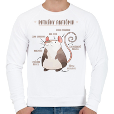 PRINTFASHION Patkány anatómia - Férfi pulóver - Fehér