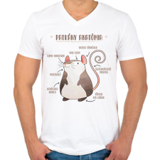 PRINTFASHION Patkány anatómia - Férfi V-nyakú póló - Fehér férfi póló
