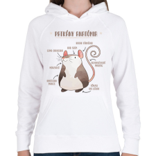 PRINTFASHION Patkány anatómia - Női kapucnis pulóver - Fehér női pulóver, kardigán