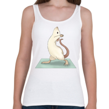 PRINTFASHION Patkány jóga - Női atléta - Fehér női trikó