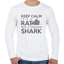 PRINTFASHION Patkány, nem cápa - Férfi hosszú ujjú póló - Fehér férfi póló