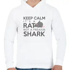 PRINTFASHION Patkány, nem cápa - Férfi kapucnis pulóver - Fehér férfi pulóver, kardigán