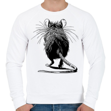PRINTFASHION Patkány rajz - Férfi pulóver - Fehér férfi pulóver, kardigán