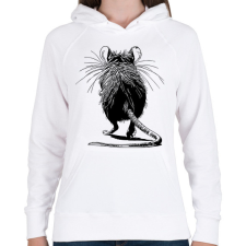 PRINTFASHION Patkány rajz - Női kapucnis pulóver - Fehér női pulóver, kardigán