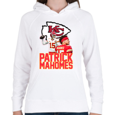 PRINTFASHION Patrick Mahomes - Női kapucnis pulóver - Fehér női pulóver, kardigán