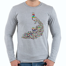 PRINTFASHION Páva - Férfi hosszú ujjú póló - Sport szürke férfi póló