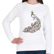 PRINTFASHION Páva - Női pulóver - Fehér