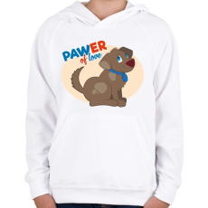 PRINTFASHION PAWer of love - kutyusos póló - Gyerek kapucnis pulóver - Fehér