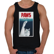 PRINTFASHION PAWS cápa cica - Férfi atléta - Fekete