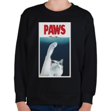 PRINTFASHION PAWS cápa cica - Gyerek pulóver - Fekete gyerek pulóver, kardigán