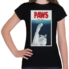 PRINTFASHION PAWS cápa cica - Női póló - Fekete női póló