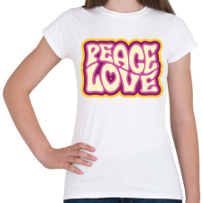 PRINTFASHION Peace, Love - Hippie - Női póló - Fehér női póló