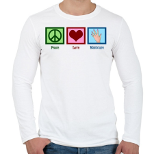 PRINTFASHION Peace Love Manicure - Férfi hosszú ujjú póló - Fehér férfi póló
