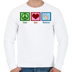 PRINTFASHION Peace Love Manicure - Férfi pulóver - Fehér