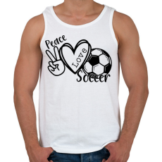 PRINTFASHION Peace love soccer 2 - Férfi atléta - Fehér