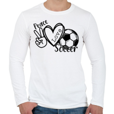 PRINTFASHION Peace love soccer 2 - Férfi hosszú ujjú póló - Fehér