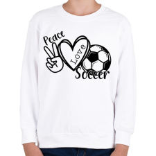 PRINTFASHION Peace love soccer 2 - Gyerek pulóver - Fehér gyerek pulóver, kardigán