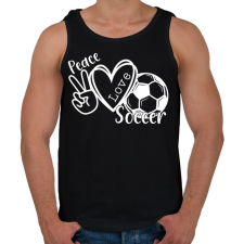 PRINTFASHION Peace love soccer - Férfi atléta - Fekete atléta, trikó