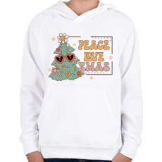 PRINTFASHION Peace love xmas - Gyerek kapucnis pulóver - Fehér