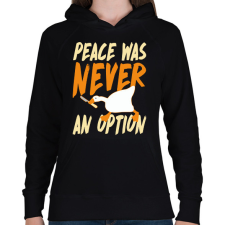 PRINTFASHION Peace was never an option - Női kapucnis pulóver - Fekete női pulóver, kardigán