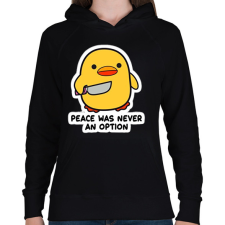 PRINTFASHION Peace was never an option - Női kapucnis pulóver - Fekete női pulóver, kardigán