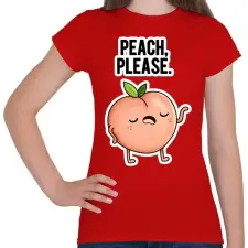 PRINTFASHION Peach Please - Női póló - Piros női póló