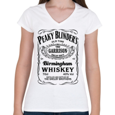 PRINTFASHION Peaky Blinders - Női V-nyakú póló - Fehér női póló