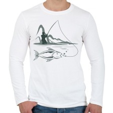 PRINTFASHION pecás - Férfi hosszú ujjú póló - Fehér férfi póló