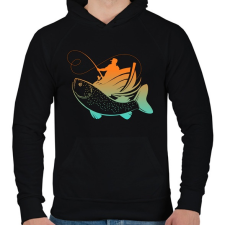 PRINTFASHION pecás - Férfi kapucnis pulóver - Fekete férfi pulóver, kardigán